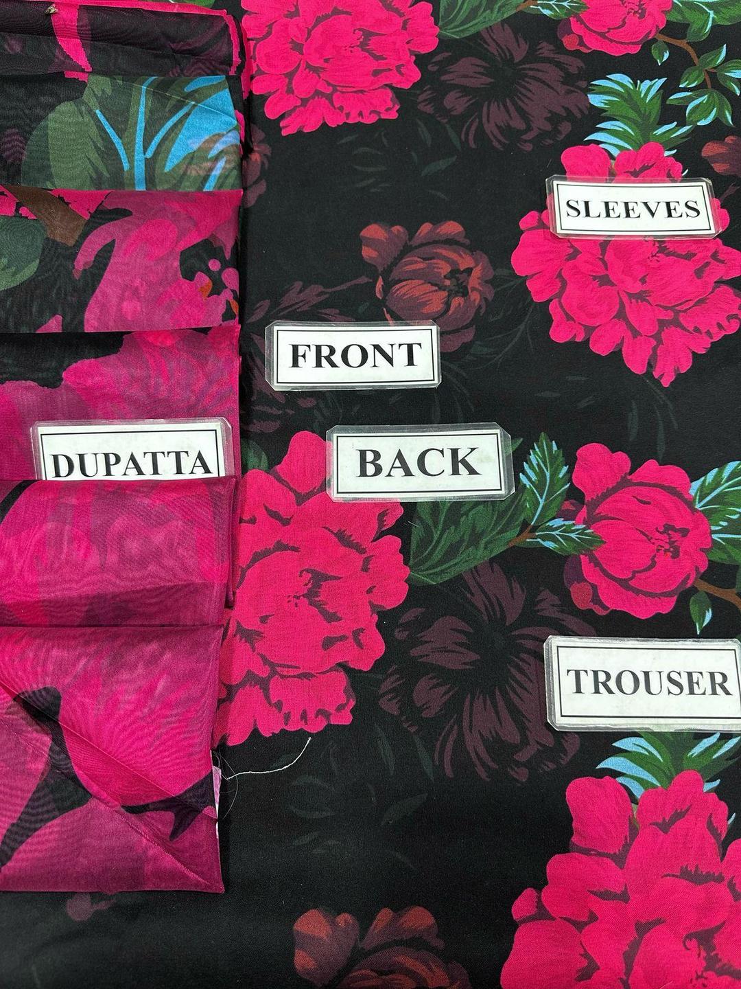 3 Pcs Women's Swiss Lawn Unstitched Digital Print Suit with Silk Dopatta