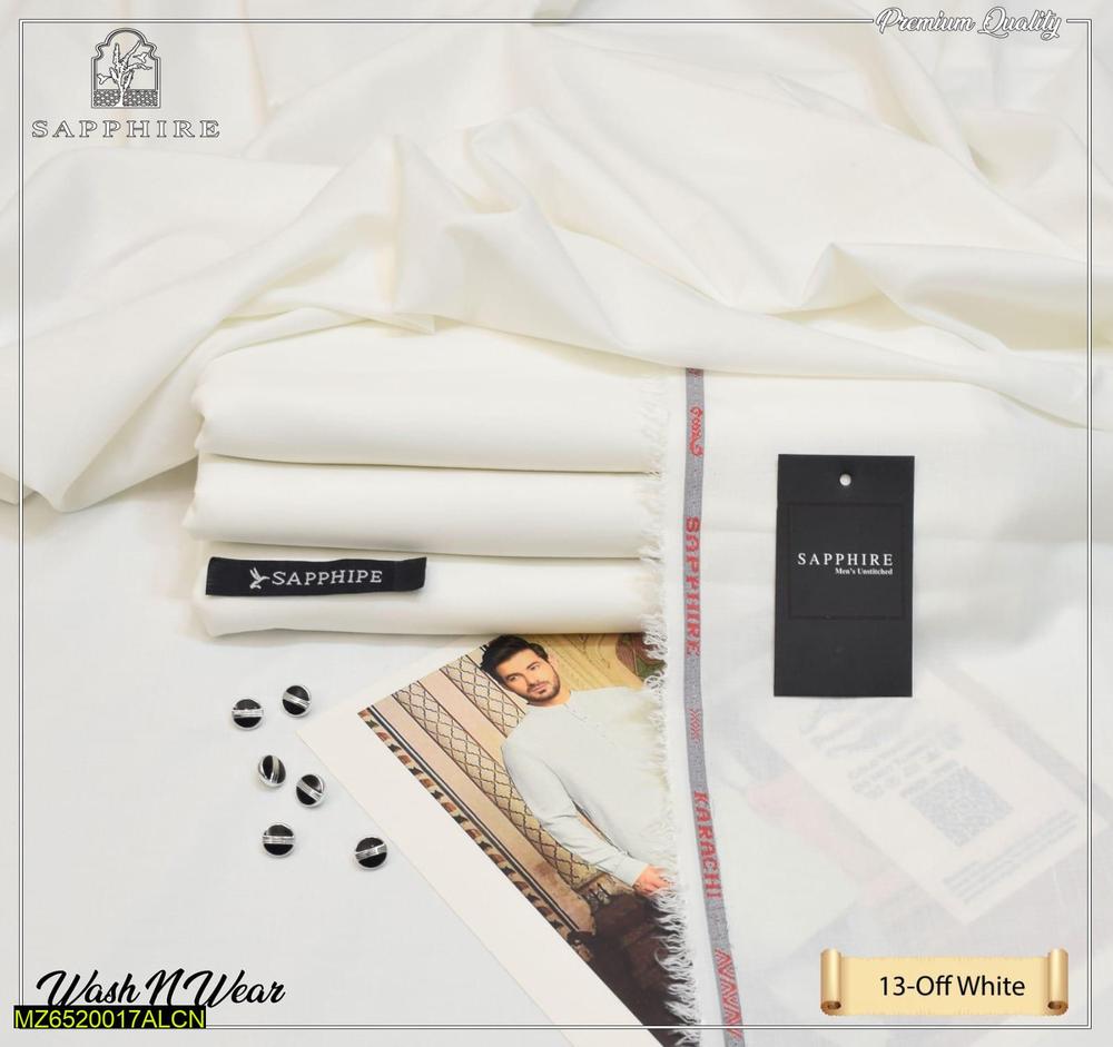 High quality Men’s Unstitched Wash And Wear Self Print Suit