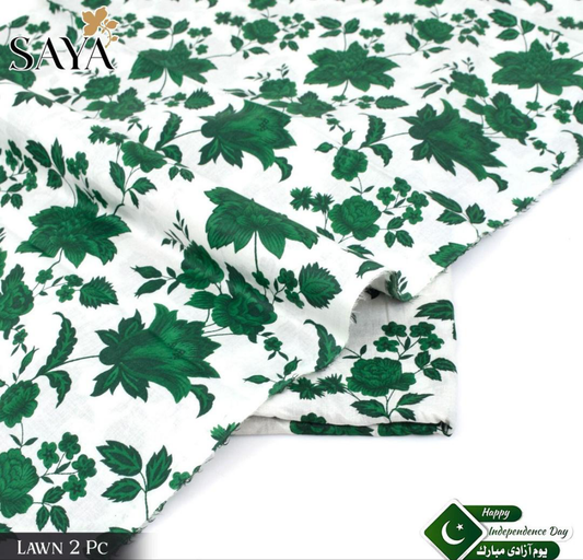 2 Pcs Lawn Women's Unstitched Printed Suit