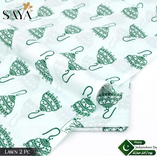 2 Pcs Lawn Women's Unstitched Printed Suit