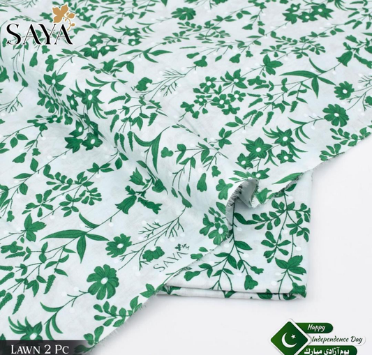 2 Pcs Lawn Women's Unstitched Printed Suit