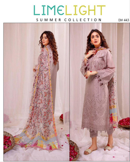 3 Pcs lawn Women's Unstitched Embroidered Suit