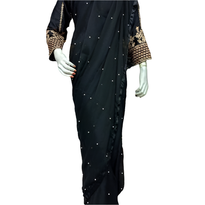 Women’s Silk Sequins Embroidered Stitched Saree