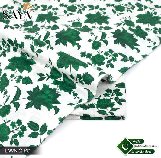 2 Pcs Lawn Women's Unstitched Printed Suit
