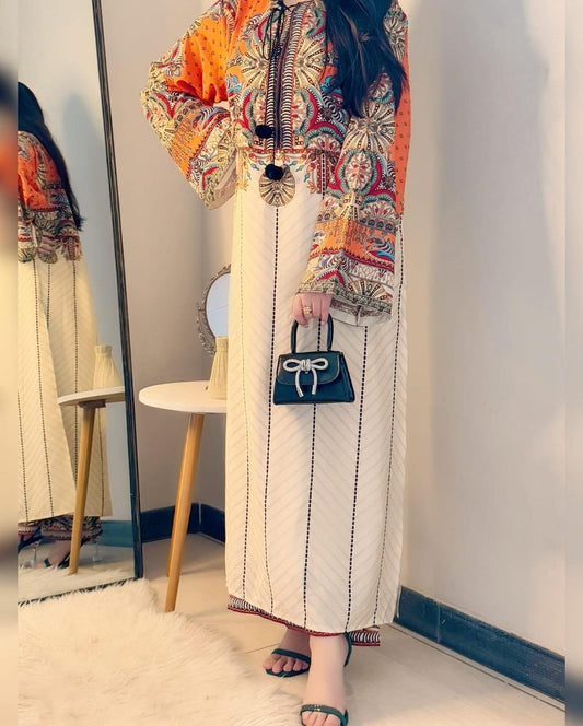 Women's silk Lawn Stitched Printed Shirt and Trouser Set - 2 Pcs