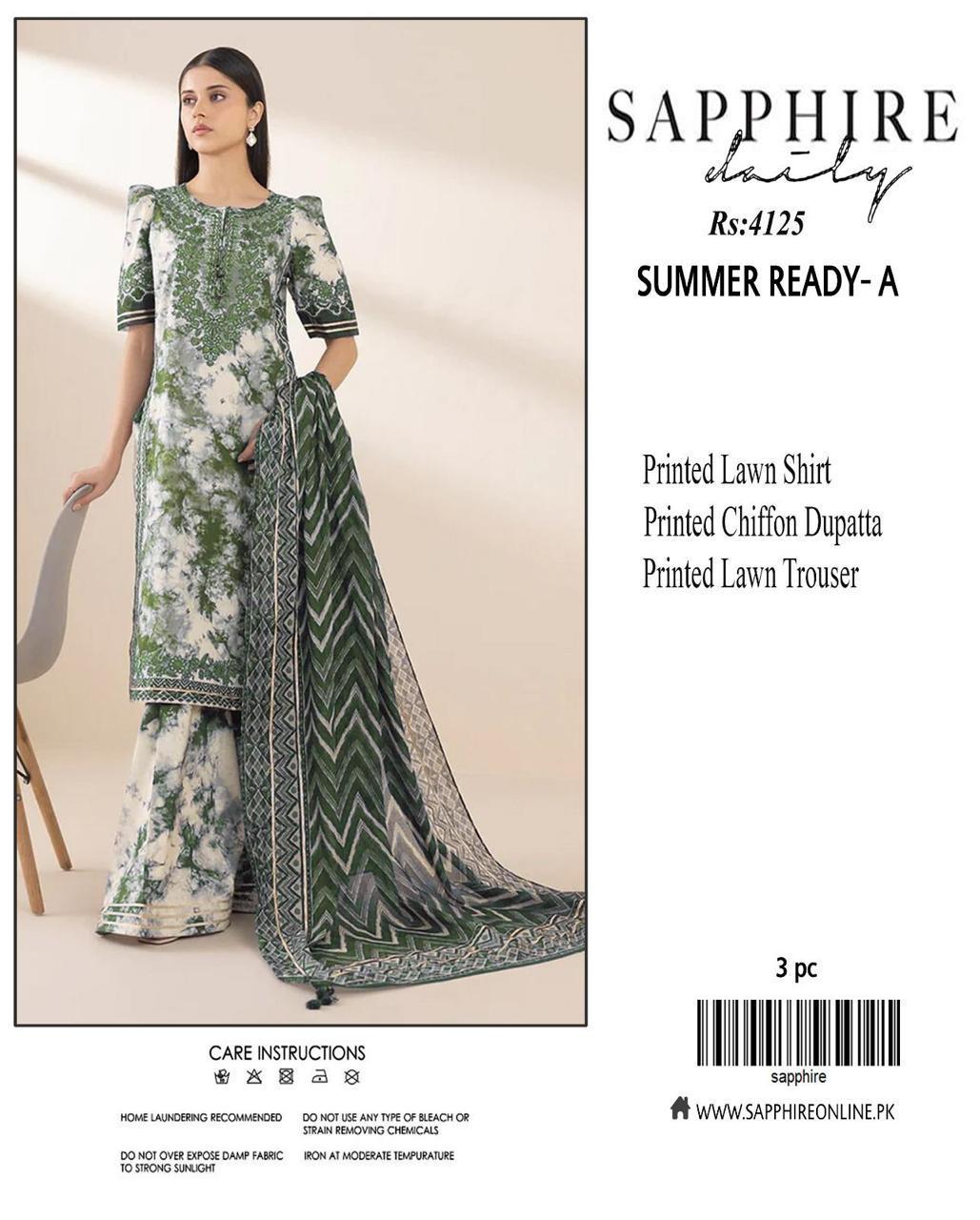 3 Pcs Lawn Women's Unstitched Printed Suit