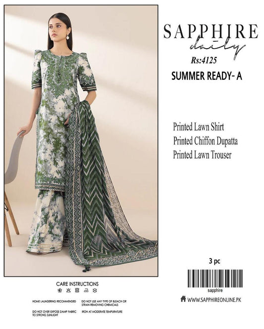 3 Pcs Lawn Women's Unstitched Printed Suit