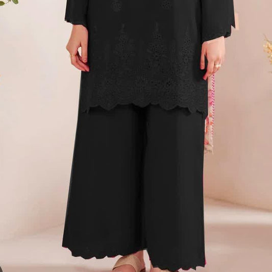 3 Pcs Women's Unstitched Chikankari Embroidered Suit