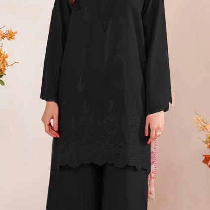3 Pcs Women's Unstitched Chikankari Embroidered Suit
