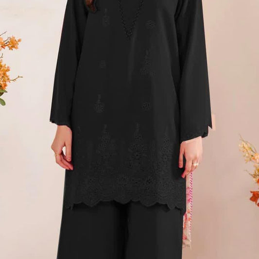 3 Pcs Women's Unstitched Chikankari Embroidered Suit
