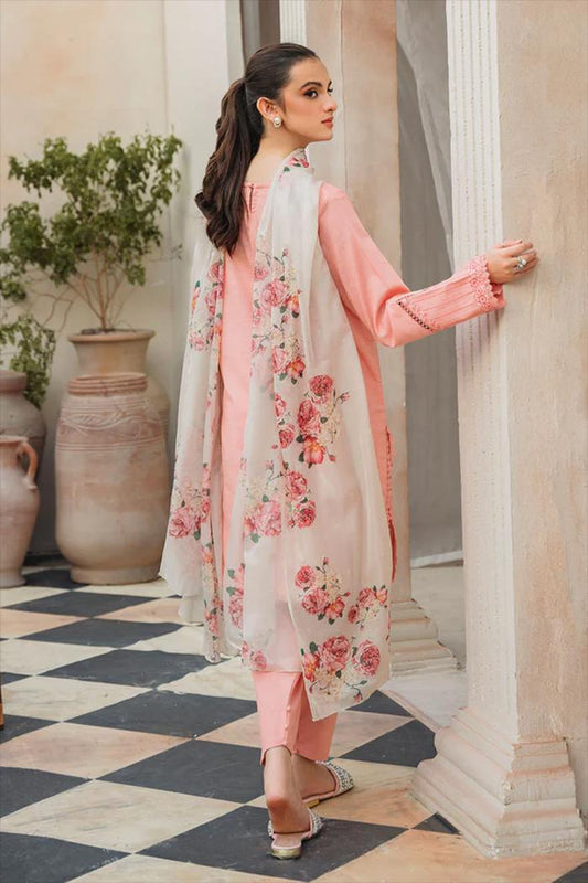 3 Pcs Lawn Women's Unstitched Embroidered Suit