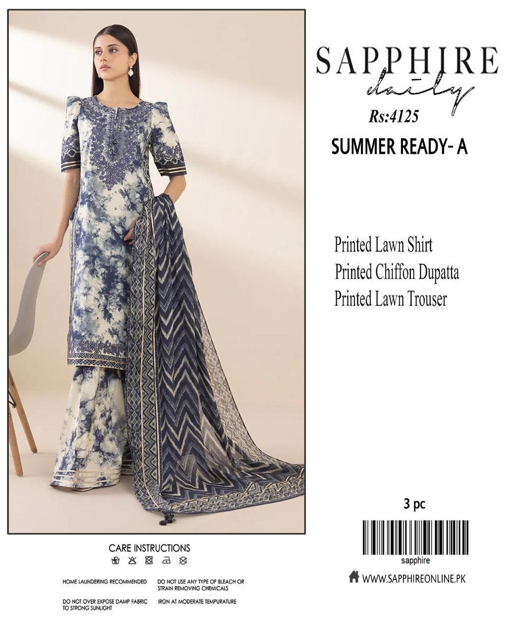 3 Pcs Lawn Women's Unstitched Printed Suit