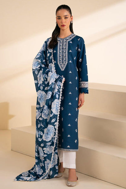 3 Pcs Lawn Women's Unstitched Embroidered Suit