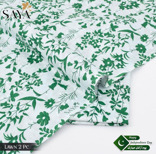 2 Pcs Lawn Women's Unstitched Printed Suit