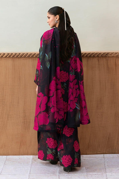 3 Pcs Women's Swiss Lawn Unstitched Digital Print Suit with Silk Dopatta